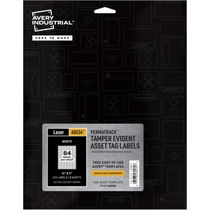 Avery® PermaTrack Tamper-Evident Asset Tag Labels, 1/2" x 1" , 672 Asset Tags