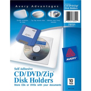 Avery® Vinyl Self-Adhesive Media/CD/DVD Pockets