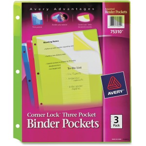 Avery® Corner Lock Binder Pockets