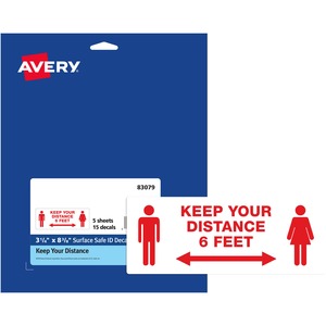 Avery® Surface Safe Keep Your Distance Decals