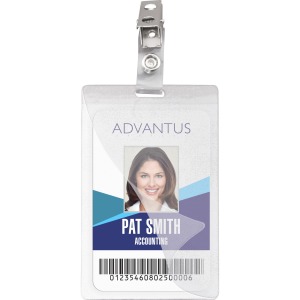 Advantus Strap Clip Self-laminating Badge Holders