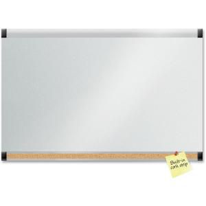 The Board Dudes GlassX Unframed Dry Erase Brd/Cork Bar