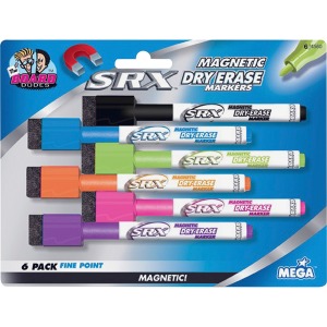 Mega Brands The Board Dudes Srx Magnetic Dry Erase Markers 6-pack Assorted Colors