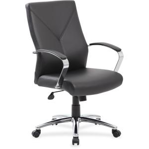 Boss Leatherplus Executive Chair with Chrome Accent