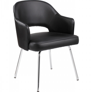 Boss Black Vinyl Guest Chair