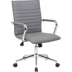 Boss Grey Vinyl Hospitality Chair