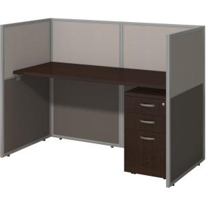 Bush Business Furniture Easy Office 60W Stght Desk Closed Office w/3 Drawer Pedestal