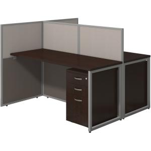 Bush Business Furniture Easy Office 60W 2 Person Straight Desk Office w/3-Drawer Pedestals