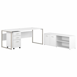 Bush Business Furniture Hybrid Collection White Desking