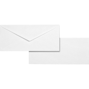 Business Source No. 10 White Wove V-flap Business Envelopes