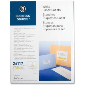 Business Source Bright White Premium-quality Shipping Labels