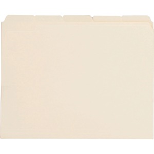 Business Source 1/5 Tab Cut Letter Recycled Top Tab File Folder