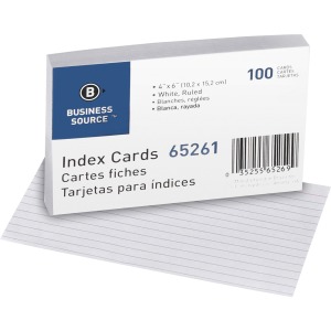 Business Source Ruled Index Cards