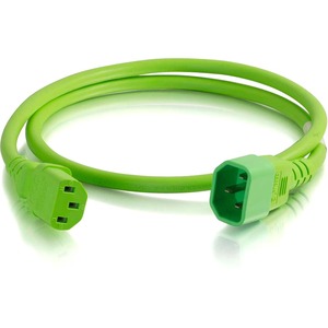 C2G 1ft 18AWG Power Cord (IEC320C14 to IEC320C13) - Green