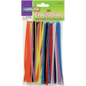 Creativity Street Regular Stems, Assorted Colors, 6 X 4 Mm, 100 Count