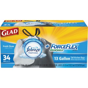 Glad ForceFlexPlus Tall Kitchen Drawstring Trash Bags