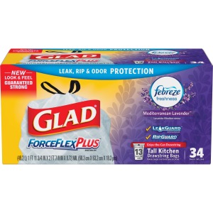 Glad ForceFlexPlus Tall Kitchen Drawstring Trash Bags