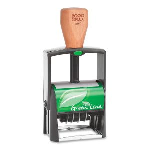 COSCO 2000 Plus Green Line Two-Color Dater Stamp