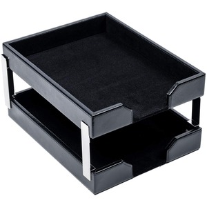 Dacasso Bonded Leather Double Letter Trays