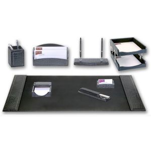 Dacasso Avellino Crocodile 9-Piece Desk Set