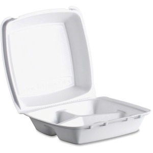 Dart 8-1/2" Triple-Compartment Foam Containers