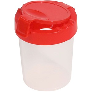 Deflecto Antimicrobial Kids No Spill Paint Cup Red