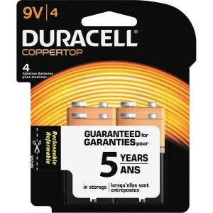 Duracell 9-Volt Coppertop Alkaline Batteries