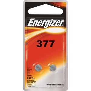 Energizer 377 Silver Oxide Button Battery, 2 Pack