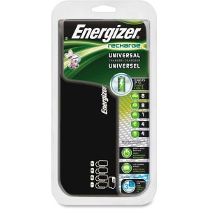 Energizer Recharge Universal Charger for NiMH Rechargeable AA, AAA, C, D, and 9V Batteries