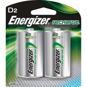 Energizer Recharge Universal Rechargeable D Batteries, 2 Pack