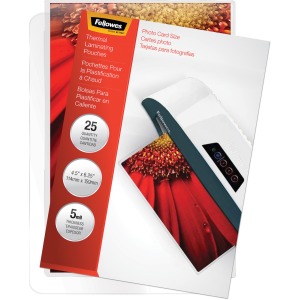 Fellowes Photo Card Glossy Thermal Laminating Pouches