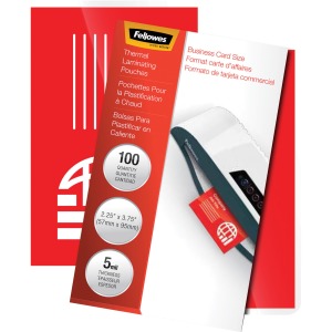 Fellowes Business Card Glossy Laminating Pouches