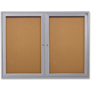 Ghent 2-Door Enclosed Indoor Bulletin Board