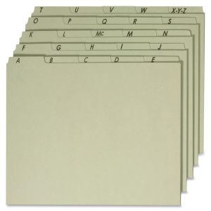 Globe-Weis A-Z Green Pressboard Self Tab File Guides