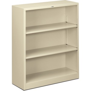 HON Brigade Steel Bookcase | 3 Shelves | 34-1/2"W | Putty Finish