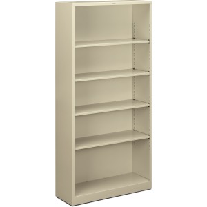 HON Brigade Steel Bookcase | 5 Shelves | 34-1/2"W | Putty Finish