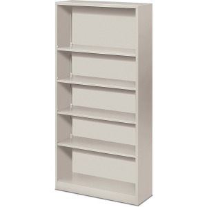 HON Brigade Steel Bookcase | 5 Shelves | 34-1/2"W | Light Gray Finish