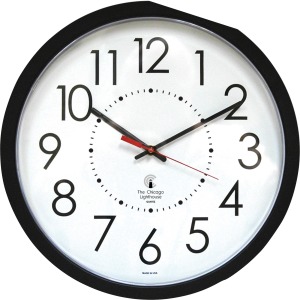 Chicago Lighthouse 14.5" Black Electric Wall Clock