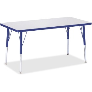 Berries Rectangle Activity Table - 24" X 48", A-height - Freckled Gray/blue/gray