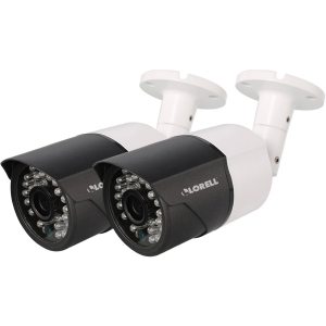 Lorell 5 Megapixel HD Surveillance Camera - 2 Pack - Bullet - Black, White