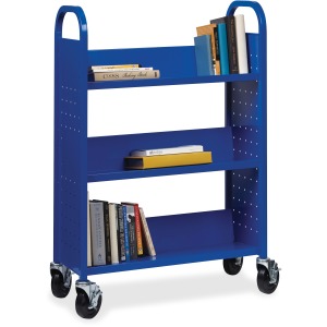 Lorell Single-sided Steel Book Cart