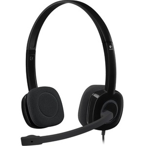 Logitech H151 Stereo Headset with Rotating Boom Mic (Black) - Stereo - 3.5MM AUDIO JACK CONNECTION - Wired - In-Line Control - 22 Ohm - 20 Hz - 20 kHz - Over-the-head - 5.9 ft Cable - Black