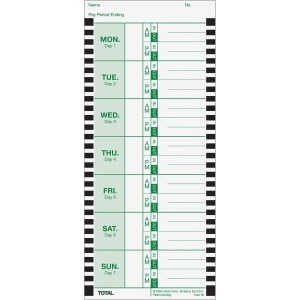 Lathem Thermal Time Clock Weekly Attendance Cards