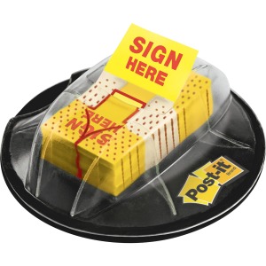 Post-it® Sign Here Flags in Desk Grip Dispenser