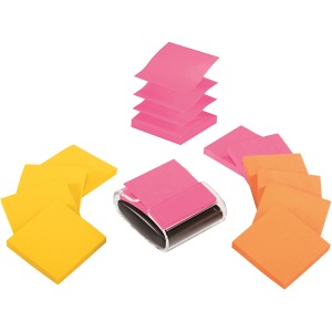 3" x 3" - Square - Unruled - Assorted - Self-adhesive, Self-stick - 1 / Pack