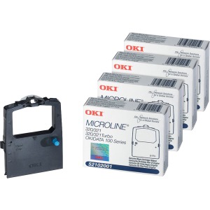 Oki Dot Matrix Ribbon Cartridge - Black - 4 / Bundle