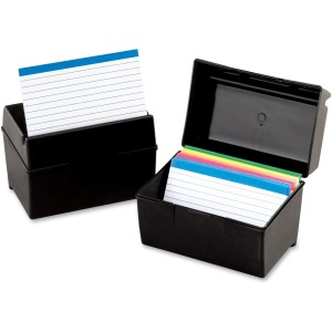 Oxford Plastic Index Card Boxes with Lids