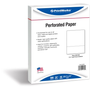 PrintWorks Professional Pre-Perforated Paper for Invoices, Statements, Gift Certificates & More