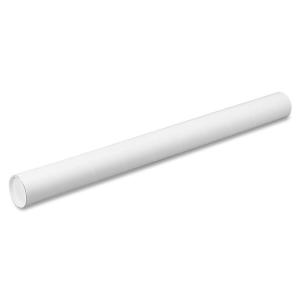 24" Length - 3" Diameter - Removable End Caps - Fiberboard, Kraft - 25 / Carton - White