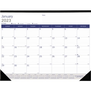 Blueline DuraGlobe Monthly Desk Pad Calendar, 22"x 17" , English